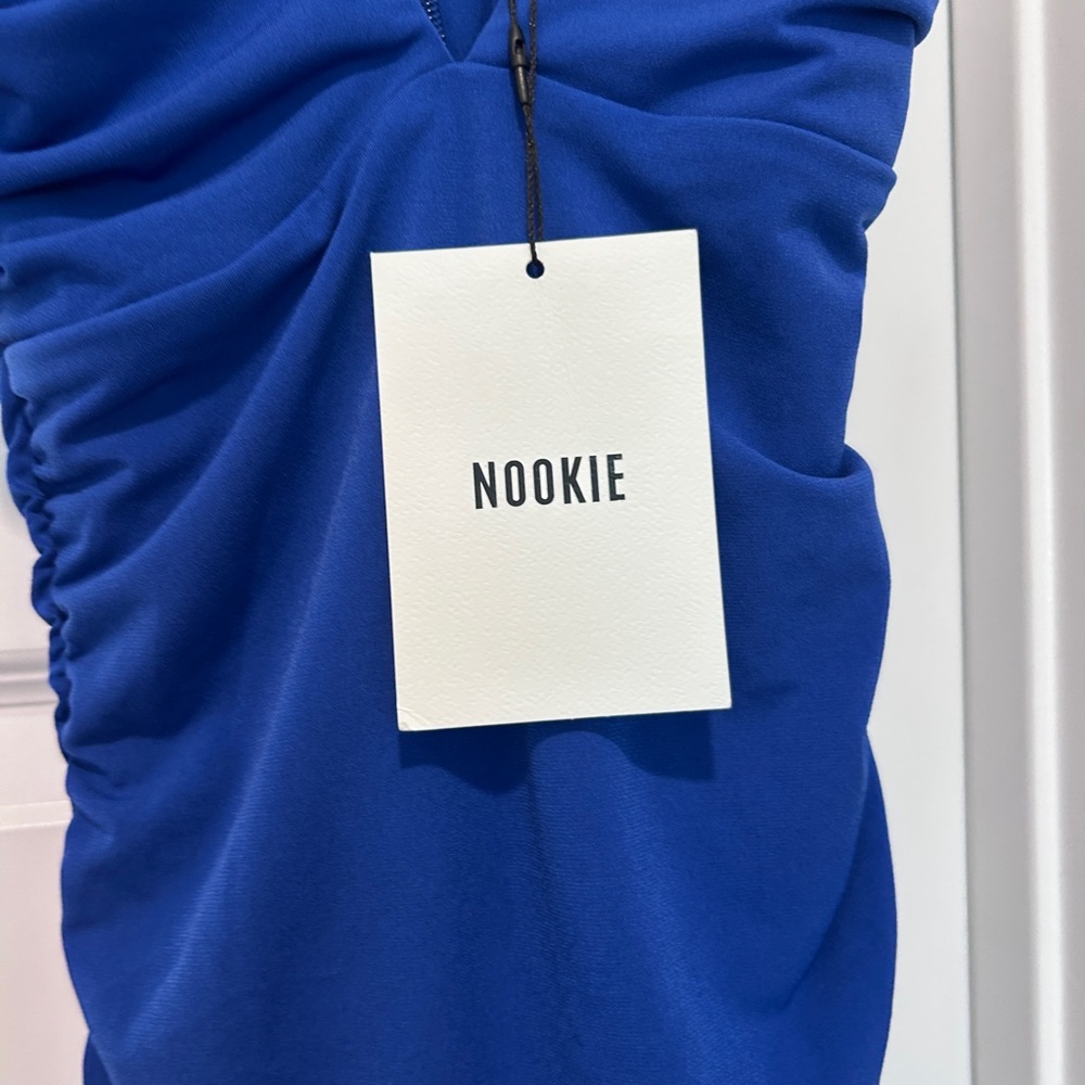 Nookie Cobalt Blue Tia Mini Bodycon Dress Soft Jersey Size Small NWT - Picture 3 of 12